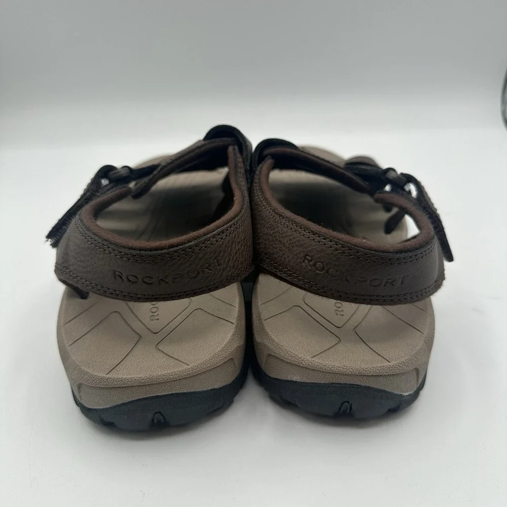 Rockport Byron Fisherman Sandals Mens‎ Sz 9 M Java Brown Adjustable Strap Shoes